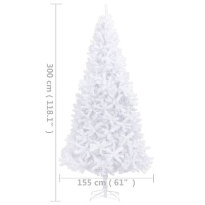 vidaXL Artificial Pre-lit Christmas Tree 300 cm White