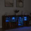 vidaXL Sideboard with LED Lights Smoked Oak 164x37x67 cm
