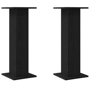 vidaXL Speaker Stands 2 pcs Black Oak 30 x 30 x 80 cm Engineered Wood