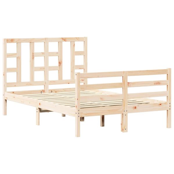 vidaXL Bed Frame without Mattress Small Double Solid Wood Pine