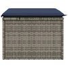 vidaXL Garden Stool Grey 55 x 55 x 37cm Poly Rattan