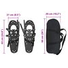 vidaXL 3 in 1 Snowshoes Black 25 inches Aluminum and HDPE