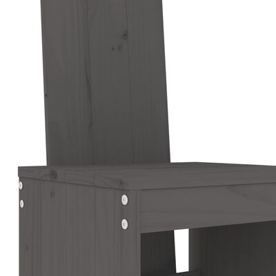 vidaXL Bar Stools 2 pcs Grey 40x42x120 cm Solid Wood Pine