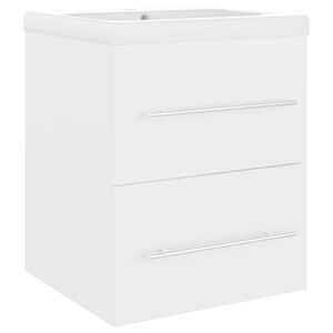 vidaXL Sink Cabinet with Built-in Basin White Engineered Wood
