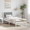 vidaXL Bed Frame with Headboard Light Grey 90 x 190 cm Solid Pine Wood