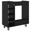 vidaXL Golf Cabinet with Wheel Plain Black Oak 90 x 45 x 98 cm