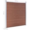 vidaXL WPC Fence Set 8 Square + 1 Slanted 1484x186 cm Brown