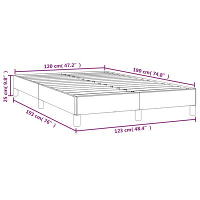 vidaXL Bed Frame Grey 120x190 cm Small Double Faux Leather