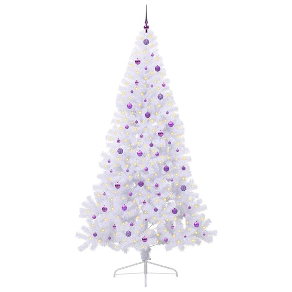 vidaXL Artificial Christmas Tree with Stand White 240 cm PVC and Steel