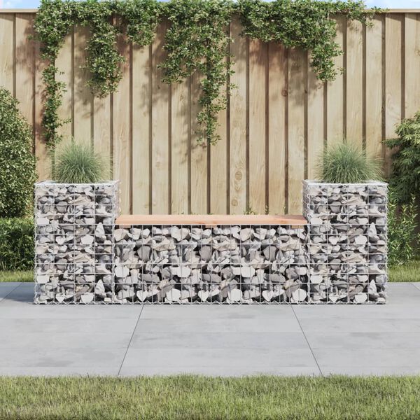 vidaXL Garden Bench Gabion Design 183x41x60.5 cm Solid Wood Douglas