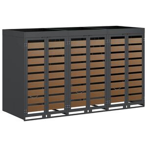 vidaXL Wheelie Bin Storage for 3 Bins Steel Anthracite