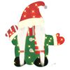 vidaXL Lighted Gnome 60 LEDs Warm White 71 x 64 cm Tinsel Fabric