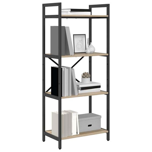 vidaXL Bookshelf Sonoma Oak 56 x 34 x 133.5 cm Engineered Wood