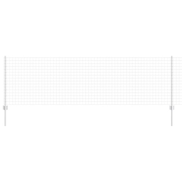 vidaXL Fence with Post Silver 0.8 x 10 m Steel