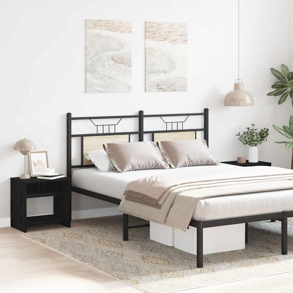 vidaXL Bedside Cabinets 2 pcs Black Oak 40x30x40 cm Engineered Wood