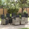 vidaXL Garden Dining Set with Cushion 7 pcs Light Grey Poly Rattan
