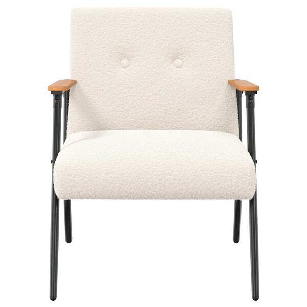 vidaXL Armchair Cream 59 x 75 x 78 cm Curly Wool-like Fabric