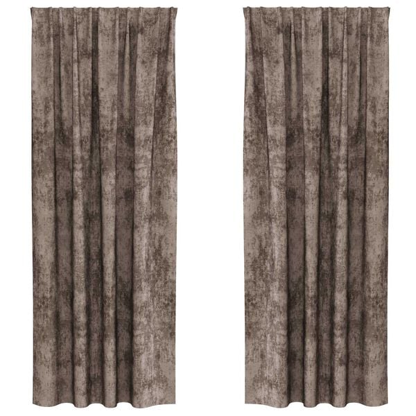 vidaXL Velvet Curtains 2 pcs Cappuccino 225 x 140 cm Velvet