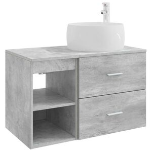 vidaXL Wall-mounted Bathroom Cabinet Set 2 pcs Concrete Grey