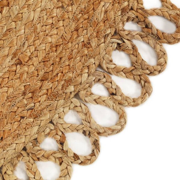 vidaXL Braided Area Rug with Wave Edge 180 cm Jute Round