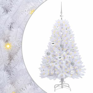 vidaXL Artificial Hinged Christmas Tree White 120 cm PVC and Steel