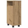 vidaXL Narrow Bathroom Cabinet with Wheels Artisian Oak Engineered Wood
