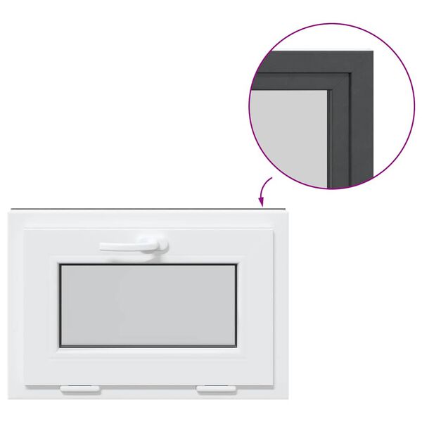 vidaXL Basement Window RISOR 60x40 cm Tilt 3 Glazing Anthracite