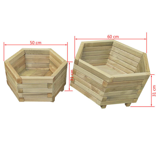 vidaXL Two Piece Garden Raised Bed Set Impregnated Pinewood