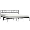 vidaXL Metal Bed Frame without Mattress with Headboard Black 180x200cm