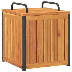 vidaXL Cushion Box | Brown | Solid Acacia wood, powder-coated steel