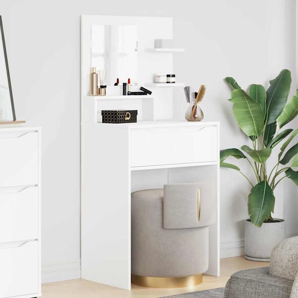 vidaXL Bedroom Dressing Tables with Drawer White 80 x 39.6 x 135 cm