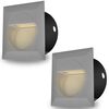 2 LED Square Recessed Stair Light 126 x 126 x 65.5 mm