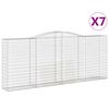 vidaXL Arched Gabion Baskets 7 pcs 400x50x160/180 cm Galvanised Iron