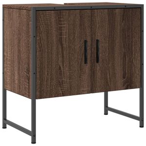 vidaXL Bathroom Sink Cabinet Brown Oak 60x33x60 cm Engineered Wood
