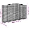 vidaXL Arched Gabion Baskets 10 pcs 400x50x220/240 cm Galvanised Iron
