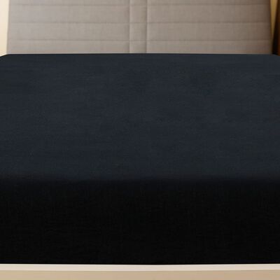 vidaXL Jersey Fitted Sheets 2 pcs Black 160x200 cm Cotton