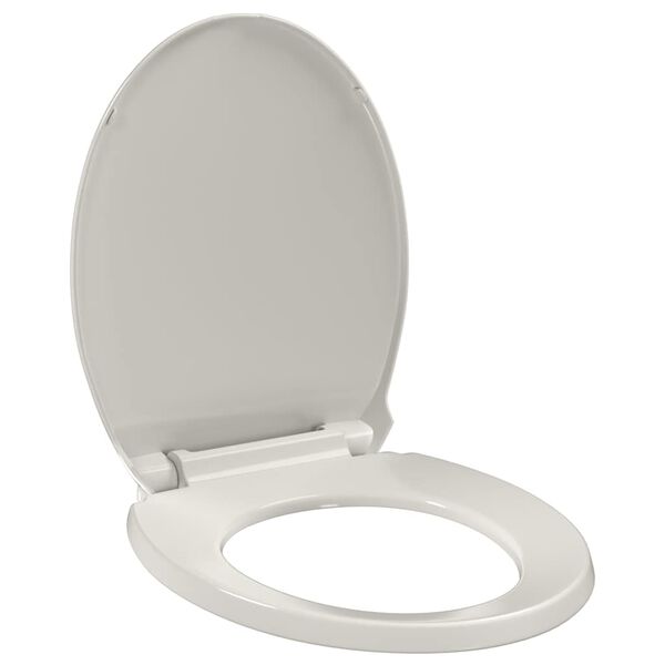 vidaXL Soft-Close Toilet Seat Quick Release Light Grey Oval