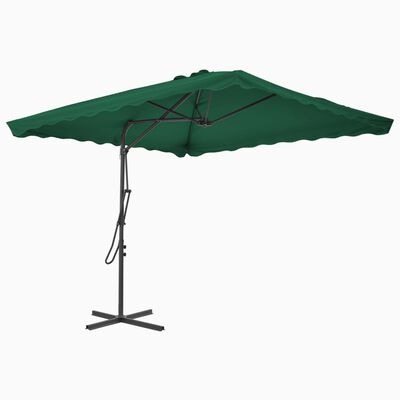 vidaXL Outdoor Parasol with Steel Pole 250x250 cm Green