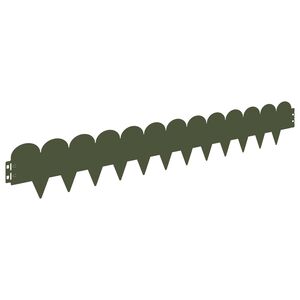 vidaXL Lawn Edging 10 pcs 103 x 15 cm Steel Olive Green