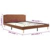 vidaXL Bed Frame without Mattress Brown Fabric 150x200 cm King Size