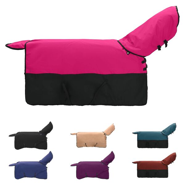 vidaXL Horse Blanket Pink and Black 155 cm Polyester