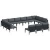 vidaXL Garden Sofa Set with Cushion 13 pcs Black Steel
