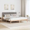 vidaXL Bed Frame with Upholstered Headboard Brown 180 x 200 cm