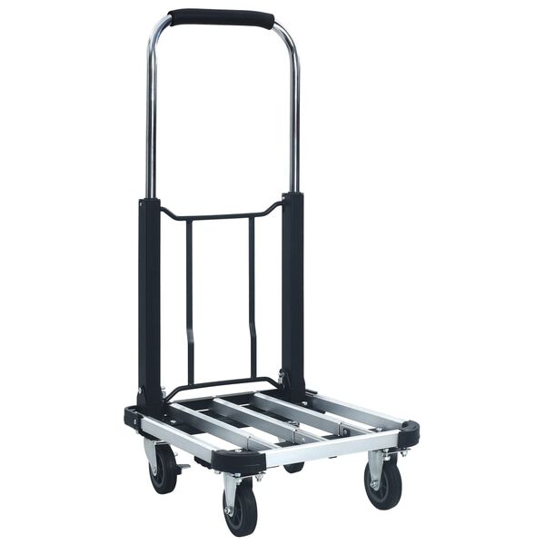 vidaXL Foldable Transport Trolley 150 kg Aluminium Sliver