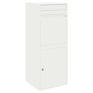 vidaXL Parcel Drop Box with Storage White 41 x 38 x 103 cm Steel
