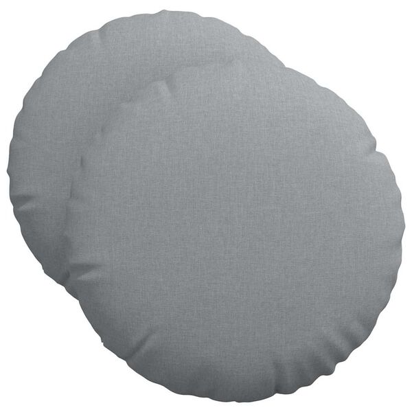 vidaXL Seat Cushions 2 pcs Light Grey Ø50 x 19 cm Fabric