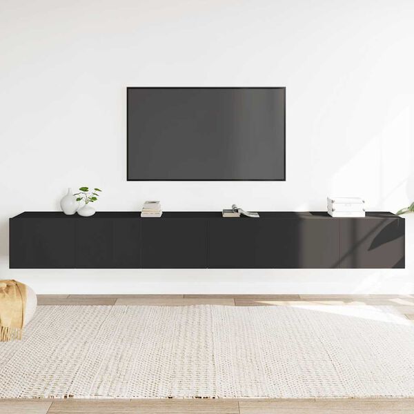 vidaXL 3 Piece TV Cabinet Set Black Engineered Wood