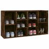 vidaXL Shoe Bench Smoked Oak 103x30x55 cm Engineered Wood