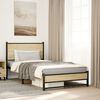 vidaXL Metal Bed Frame without Mattress Sonoma Oak 107x203 cm