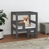 vidaXL Dog Bed Grey 55.5x53.5x60 cm Solid Wood Pine
